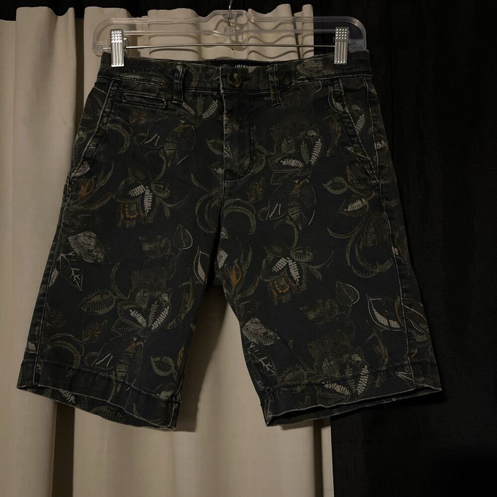 American Eagle Active Flex Shorts 26 SLIM Floral Palm 9" Inseam
